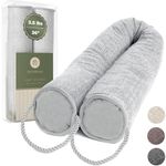 DECOREALM Heavy Duty Door Draft Stopper and Blocker, Sound Proof Draft Guard for Doors and Windows, Decorative Cylinder Provides Door Insulation and Weather Stripping for Doors (Grey, 36 Inches)