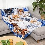 Dawhud Direct Collage Kitten Fleece Blanket for Bed, 50" x 60" Fleece Throw Blanket for Unisex and Kids - Super Soft Plush Cat Blankets for Cat Lovers Cats Print Throws Blankets - Queen Size Blanket