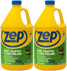 Zep High Traffic Floor Polish - 1 Gal (Case of 2) ECZUHTFF1282- Scuff and Slip Resistant Durable Floor Finishing Polish for Vinyl (VCT), Sealed Concrete, Rubber, Tile, and Terrazzo Floors