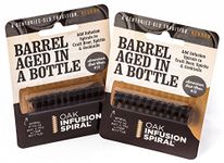 Barrel Aged in a Bottle Oak Infusion Spiral - Oak Spirals for Aging Whiskey, Wine, Brandy, or Spirits in The Bottle - Oak Bottle Spiral Fits in All Bottles - 2 Packs, 2.5" Long