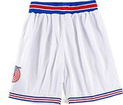 Men's Murray #22 Bugs #1 Lola #10 Taz #! Tweety #1/3 Space Movie Jersey Basketball Jersey White/Black (White Shorts,L)