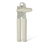 Amazon Basics Manual Can Opener, Soft Grip Handle, Dishwasher Safe, Linen Gray