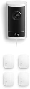Ring Outdoor Cam Pro (newest model), White with 4 Window and Door Sensors (newest model)