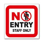 Masstone No Entry Staff Only Sign Board | Sign Board (4x12 Inch) | Sign Board for Office | Emergency Sign | Signage Notice Poster Sticker for Office, Doctors, Hospitals | Sign Boards