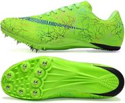 Men's Spikes Track and Field Shoes Outdoor Sprint Racing Running Jumping Traning Cleats Green EU 39