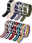 10 Pieces Nylon Watch Band Watch Straps Replacement with Stainless Steel Buckle for Men and Women's Watch Band Replacing, 18 mm (Classic Colors)