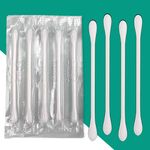 200 Pack Cotton Swabs, Individually Wrapped Cotton Swab, Individually Wrapped Double Tipped Paper Sticks for Ear, Make-up(Double Round End)