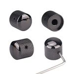 XIYANGJUAN 4Pcs Metal Guitar Knobs Volume Tone Control Knobs Dome Knobs with with Allen Keys Screws for Fender Telecaster Gibson Les Paul Electric Guitar Bass (Black)