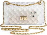 MOETYANG Semi Clear Purse for women,Pink Jelly Purse, Cute Crossbody Shoulder Bag Clutch Fashion Design, Clear2