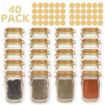 Mlife Spice storage Bags-40 PCS Small Mason jar Spice Jars Bags with 48 PCS Spice Labels,Snack Saver Container Leak-Proof Zip-Lock Bags for Travel Camping Picnic