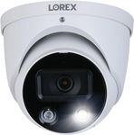 Lorex E893DD-E Indoor/Outdoor 4K Ultra HD Smart Deterrence IP Dome Camera with Smart Motion Detection Plus, 150ft Night Vision, CNV, 2.8mm, IP67, Audio, Works with N843, N844, N863B Series, White