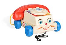 Fisher Price Classics | Chatter Telephone | Retro Baby Push Along Toy, Role Play for Kids, Classic Toy with Retro Style Packaging, Pretend Play Toys for Boys Girls Ages 12 Months+ | Basic Fun 1694