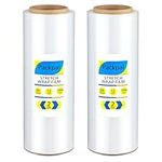 Packpal Shrink Wrap for Moving 2 Rolls 12"x 2000ft Total, Clear Plastic Wrap for Moving Furniture, Suitcases, Pallet. Stretch Wrap for Moving & Travel.