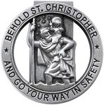 Aleiport Saint Christopher Visor Clip, St. Christopher Medal for Car Go Your Way in Safety, Catholic Gift Car Accessories for New Driver, Family, Friends