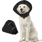 PUZAUKAL Dog Cone Collar, Dog Cones After Surgery Soft, Buster Collars for Small Medium Large Dogs and Cats,Recovery Collars for Dogs Prevent Licking(Black,L)