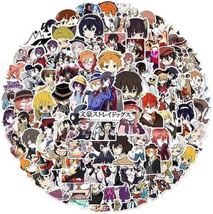 100PCS Japanese Anime Bungo Stray Dogs Stickers,Popular Classic Anime Stickers Waterproof Vinyl Decals for Bumper Cars Computer Scrapbook Guitar Luggage Skateboard Cute Aesthetic Manga Gifts for