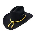 Western Cowboy Hat - Cattleman's with Cavalry Band - Black (Large/XLarge)
