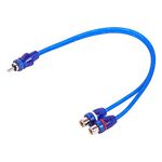 Skar Audio 1-Male to 2-Female RCA Y-Adapter (12-inches) Interconnect Cable - SKARRCA-1M2F