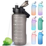 CodiCile Sports Water Bottles 2L BPA Free, Motivational Drinking Water Bottle with Straw, Gym Water Bottle with Time Marking, Portable Leak Proof Cantee Bottle 2 Liter Water Jug for Women Men