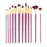 Royal and Langnickel RSET-9314 Long Handle Taklon Variety Brush Set - Firm Burgundy (Pack of 12)