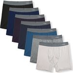 INNERSY Men's Cotton Boxer Briefs Stretchy Underwear Multipack for a Week(Basics,Large)