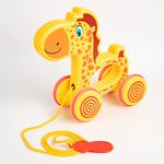 Ratna's Gary The Giraffe Pull Along Toy | Walk & Play Toy for Infant and Preschool Kids Age 18 Months +