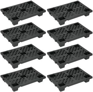 8Pcs Plastic Pallets for Storage, 23.6"x15.7"x3.9" Lightweight Moisture-Proof Floor Pallet with Breathable Grids, 1322 LBS Waterproof Storage Pad for Garage, Basement, Industrial, Indoor and Outdoor