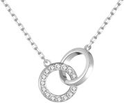 Philip Jones Circle Link Necklace Created with Zircondia® Crystals