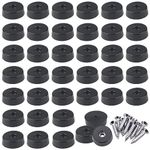 ZDNT 30Pcs Round Black Rubber Feet,Rubber Feet with Stainless Steel Screws,Rubber Cutting Board Feet,Non Slip Furniture Feet Pads for Furniture Tables Chairs Chopping Boards (25 * 23 * 9mm)