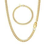 LOLIAS Gold Chain Men 5/9mm Width, 18" 20" 22" Length, Gold Tone 316L Stainless Steel Mens Chain Necklace Bracelet for Boy Hip Hop Gold Necklace Men's Jewellery