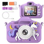 Kids Camera for Girls Boys Toddlers Childrens Age 3-8 Digital Selfie with 64GB Card for Son Daughter Grandson Granddaughter Christmas Birthday Gifts