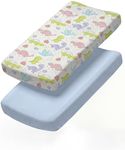 Changing Pad Cover - Pack of 2 Soft Unisex Diaper Change Table Sheets - Fit 32"x16" Contoured Pad - Changing Pad Cover for Baby Boys & Girls - Snug Elastic Fit & Machine Washable - Oeko-Tex - Child