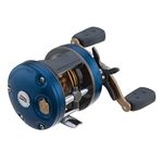 Abu Garcia Ambassadeur C4 Round Reel, Fishing Reel, Round Baitcast Reels, Conventional Fishing, Unisex, Blue/Gold, 5600 | Left Hand