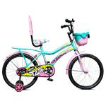 Leader Kids Children, Boys, Girls 20T Road Bike , 20 Inches Steel Frame , Single Speed Cycle For 7-10 Years , Sea Green & Light Pink, Rigid