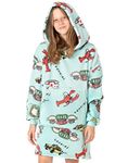 FRIENDS VUddie Oversized Blanket Hoodie Kids | Girls Boys F.R.I.E.N.D.S TV Show Lobster Central Perk Cafe Wearable Pullover | One Size Sweater With Pocket Blue