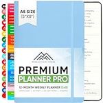2024 Planner PRO - Best Daily, Weekly & Monthly Goal & Productivity Planner | Undated Planner For Men & Women | Increase Productivity & Happiness In Work, Life & Business | Hardcover 5.5 x 8” By Productivity Store (Blue)