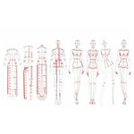 PRATYAHARA Fashion Illustration Rulers Sketching Templates Ruler Sewing Humanoid Patterns Design Clothing Measuring,Combination