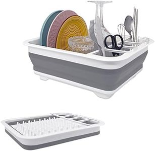 Goderewild Collapsible Dish Rack for Drying Dishes - Space-Saving and Foldable Design with Versatile Removable Components - Dinnerware Storage Organizer for Small Kitchen Spaces