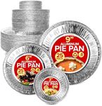 Stock Your Home Disposable Aluminum Foil Pie Pans Set (75 PCS) Heavy Duty Baking Pans (25) 9”, (25) 6”, (25) 3” Inch Cooking, Heating, Food Prep, Holiday Dinner Meals