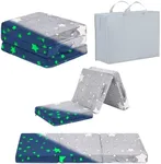Givjoy Foldable Floor Mattress for Kids, Glow in The Dark Toddler Washable Tri Folding Floor Nap Mat for Sleeping Daycare, Child Trifold Futon Sofa Bed with Storage Bag for Girls and Boys