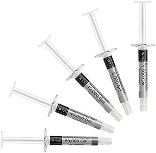 Tryuunion Diamond Polishing Compound, 5 Piece Lapping Paste 1500 to 80000 Grit, Lapping Compound Kit for Jewelry, Metal, Ring, Gemstone, Glass, Coin, 0.25 to 14 Micron, 5 Gram