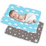 SACONELL 2 Pack 50cmX70cm Portable Baby Diaper Changing Pad, Newborn and Toddlers Waterproof Reusable Nappy Multi Function Washable Mat for Home and Outdoor, Travel (Grey & Blue)