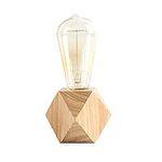 OuXean Small Wood Table Lamp Edison