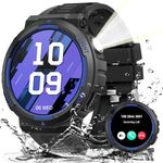 Military Smart Watches for Men(Answer/Make Calls) with LED Flashlight 3ATM Waterproof Smartwatch with 100+ Sports Modes 1.53" Tactical Fitness Tracker with Heart Rate Sleep Monitor for iPhone Android