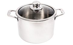 Swiss Diamond Premium Clad Stock Pot w/Lid - 7.9 QT. (9.5"), Silver