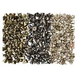 Misscrafts Rivets Punk Spikes Screwback Studs 150 Sets for Punk Style DIY Craft 7×10mm/0.27"×0.39" (Silver/Black/Bronze)