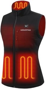 Venustas Women's Softshell Heated Vest with Battery,Lightweight Heated Golf Vest for Women Black