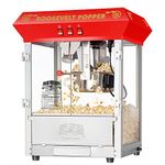 Great Northern Popcorn Red Roosevelt Antique Style Popcorn Popper Machine with 8-Ounce Kettle