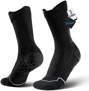 BRISIRA Coolmax Soccer Grip Socks Mens Non Slip Grip Pads Cushion Bamboo Viscose Football Baseball Sport Sock