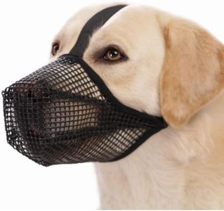Dog Muzzle, Soft Mesh Dog Muzzles for Small Medium Large Dogs, Breathable Dog Mouth Guard with Adjustable Strap and Fasten Buckle for Scavenging, Licking, Biting and Chewing (Black, S)